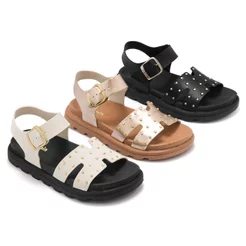 Sandália Birken Femina Infantil Mãe e Filha Confortável Fashion Spike Brilho Promoção Verão Camin