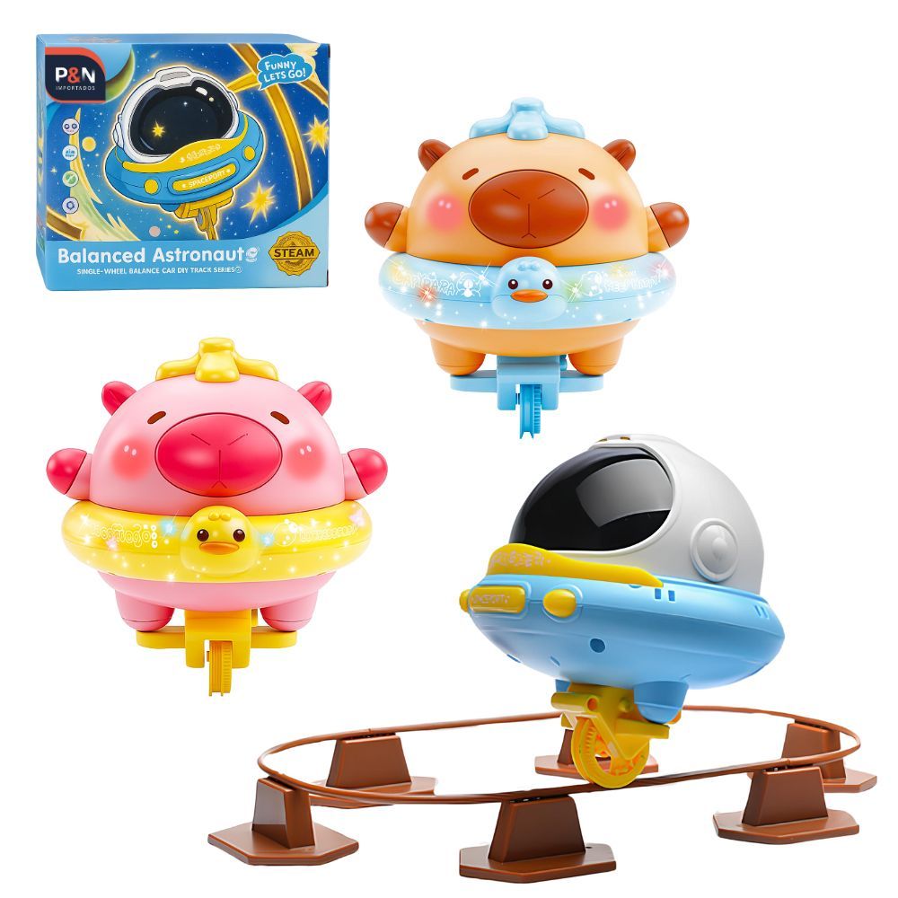 Brinquedo Capivara Equilibrista Infantil com Luz e Música Presente Educativo Divertido Colecionável