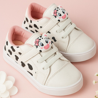Tênis Infantil Menina Vaquinha Branco Confortável Dia das Crianças Volta as Aulas Promoção Dia a Dia em Oferta na Shopee