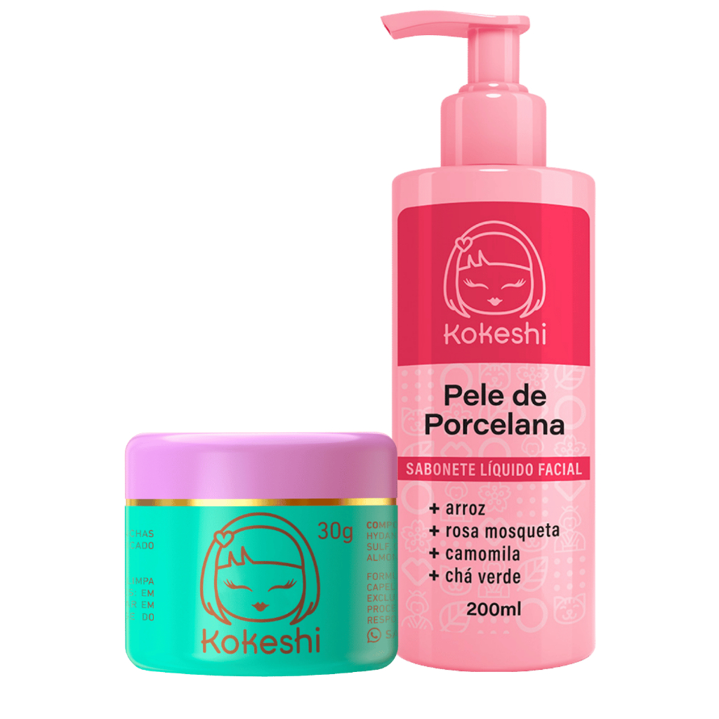 Imagem Kit Sabonete e Creme Hidratante Facial Pele de Porcelana Kokeshi o Milagre do Arroz