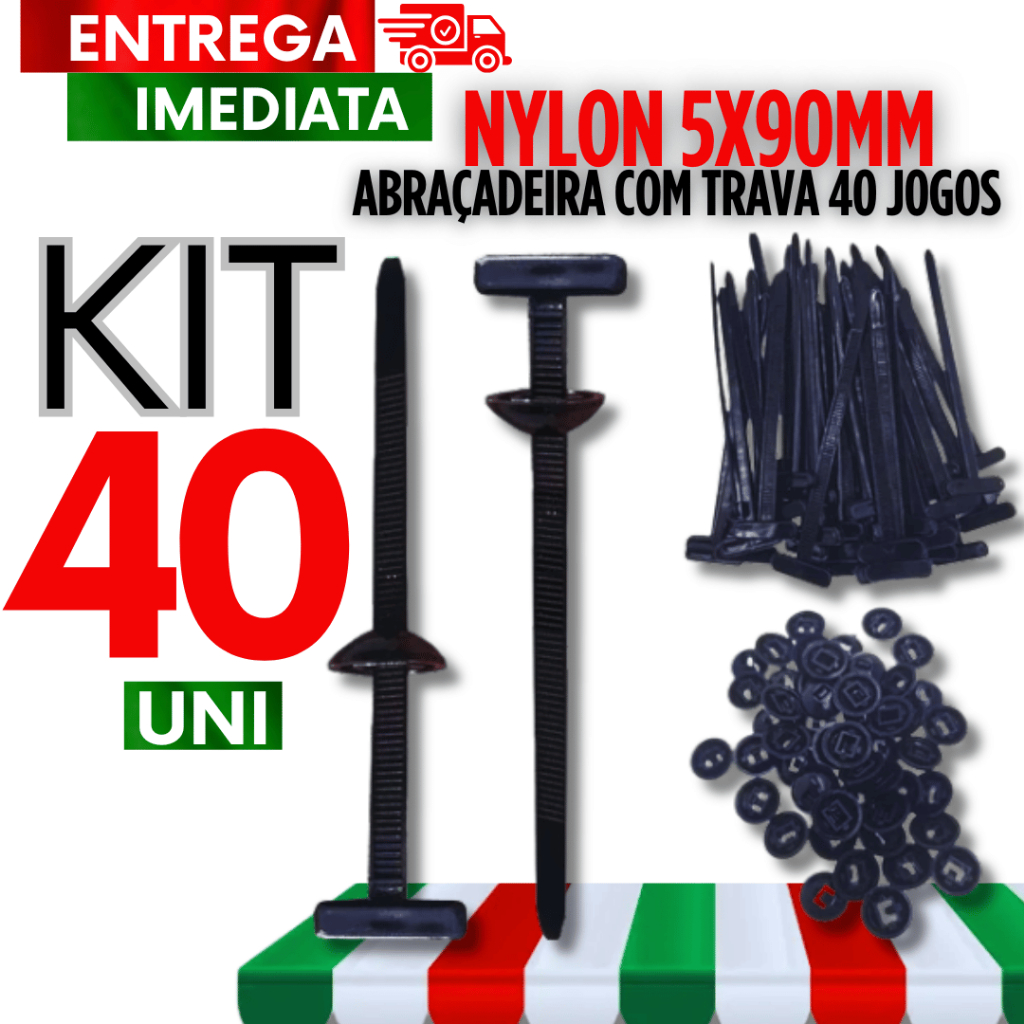 Kit 40 Abraçadeira De Nylon Enforca Gato 5X90MM comprimento Variáveis Utilidades para suas obras