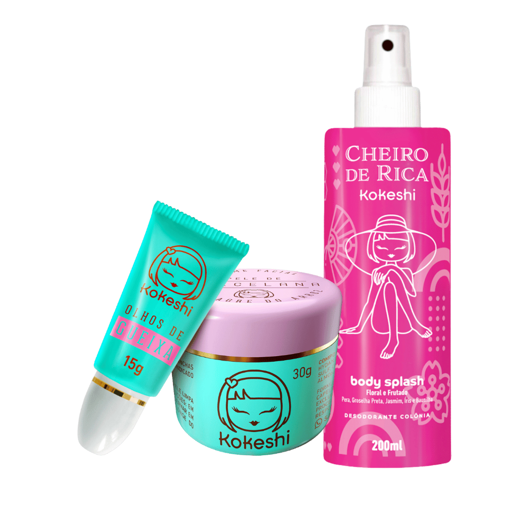 Kit Frescor e Hidratação Facial Kokeshi Pele de Porcelana Olhos de Gueixa e Body Splash Nº1 em Oferta na Shopee