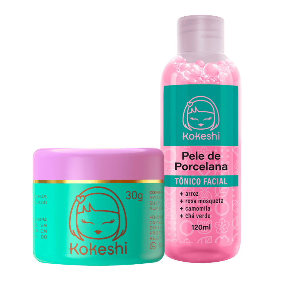 Kit Kokeshi Creme Pele de Porcelana e Tônico Facial