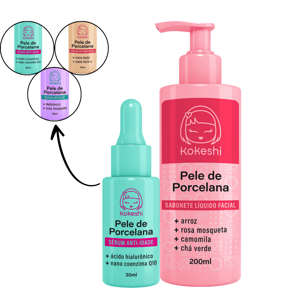 Kit Sabonete e Sérum Skin Care Kokeshi Antiacne Anti-idade Antimanchas