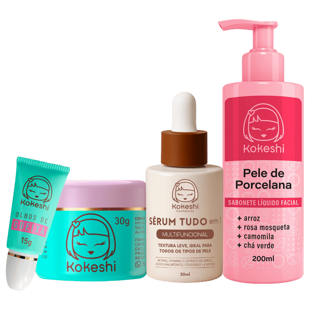 Kit Rotina Skin Care Sérum Tudo em 1 Multifunção Sabonete e creme hidratante facial em Oferta na Shopee