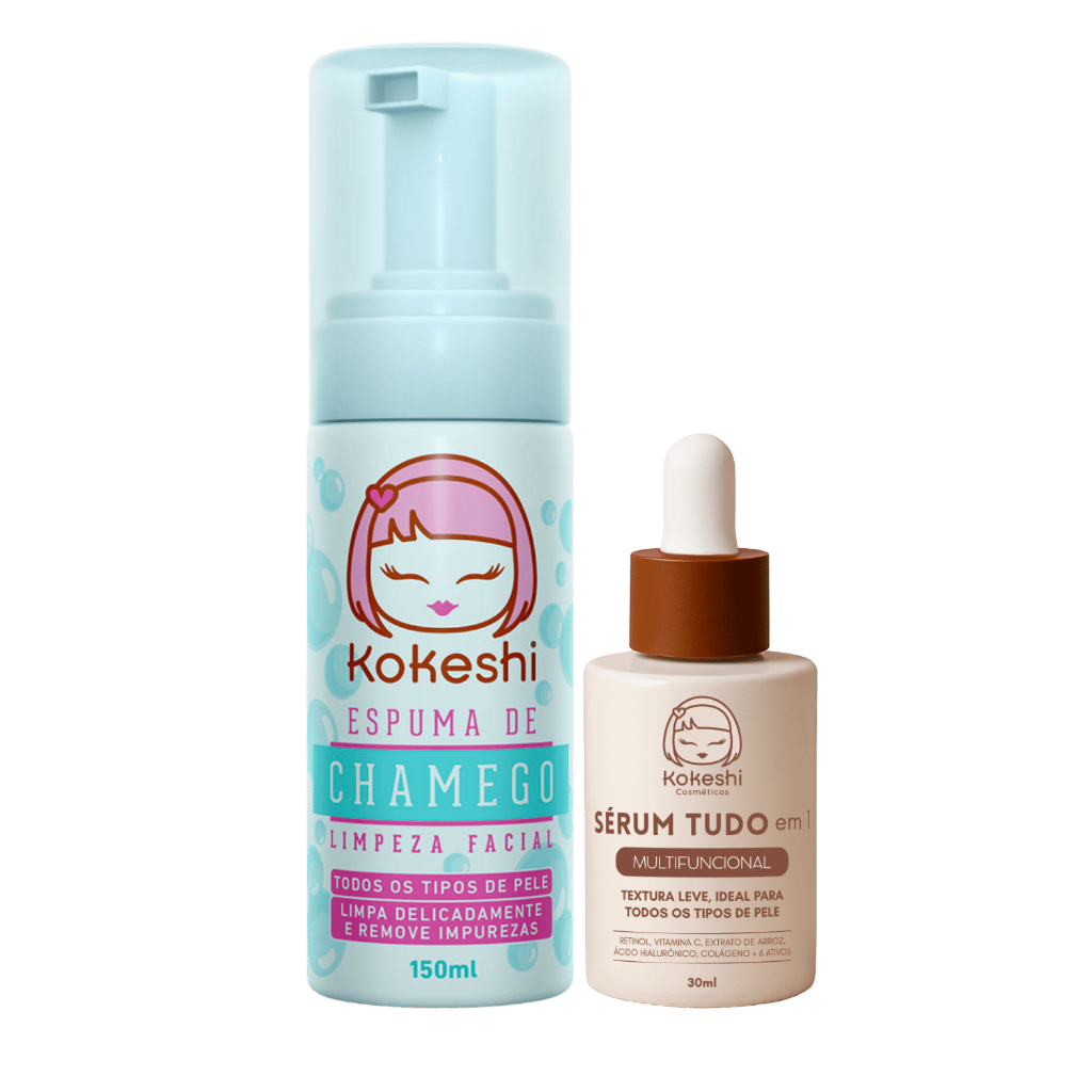 Kit Espuma de Chameto e Sèrum tudo em 1 pele de procelana kokeshi pele sensível em Oferta na Shopee
