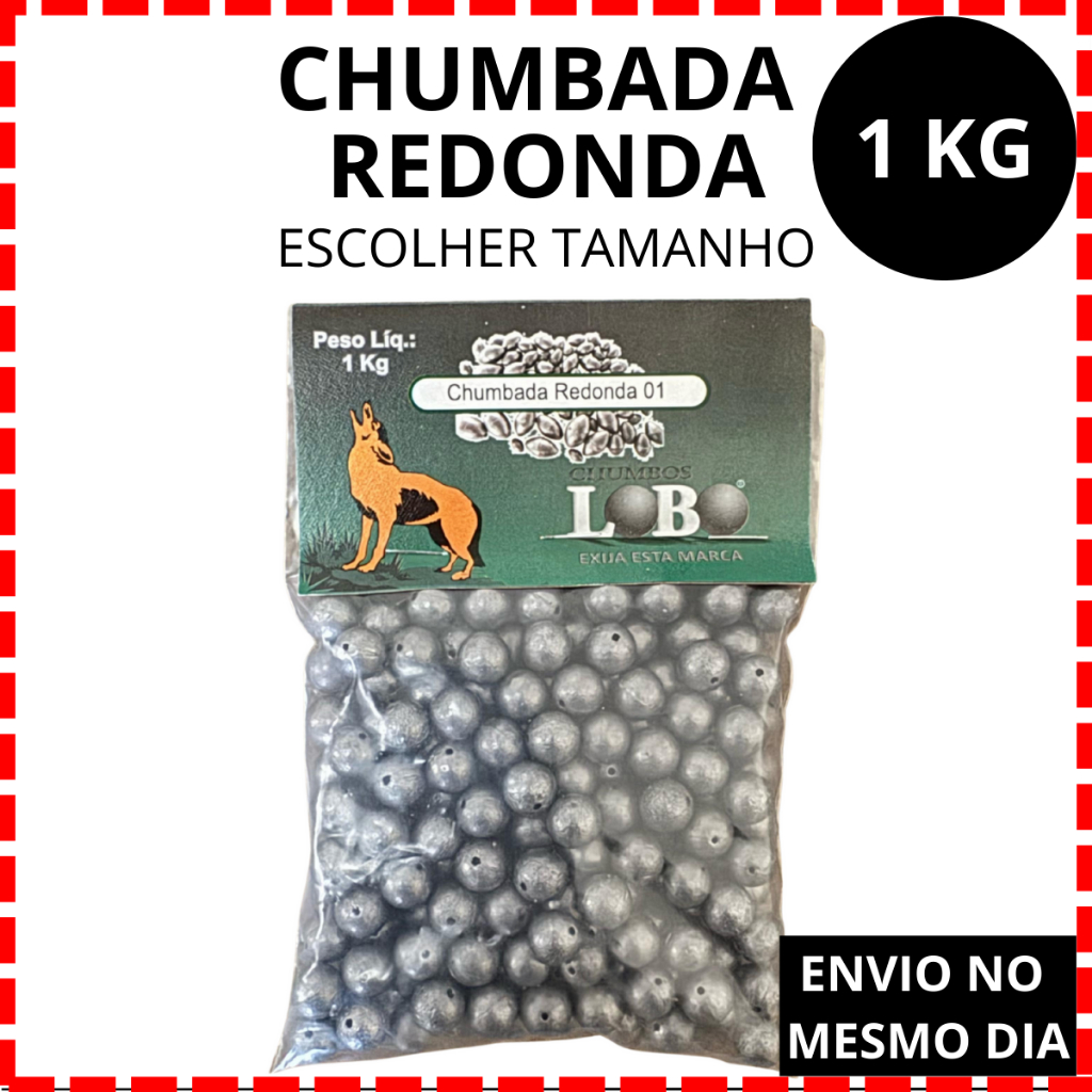 Chumbada de Pesca Redonda (1 Kg) - Escolher tamanho em Oferta na Shopee