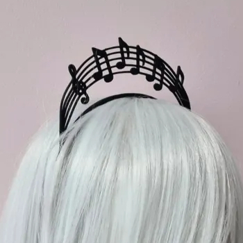 Tiara Notas Musicais -  Acessório de Cabelo Tiara 3D