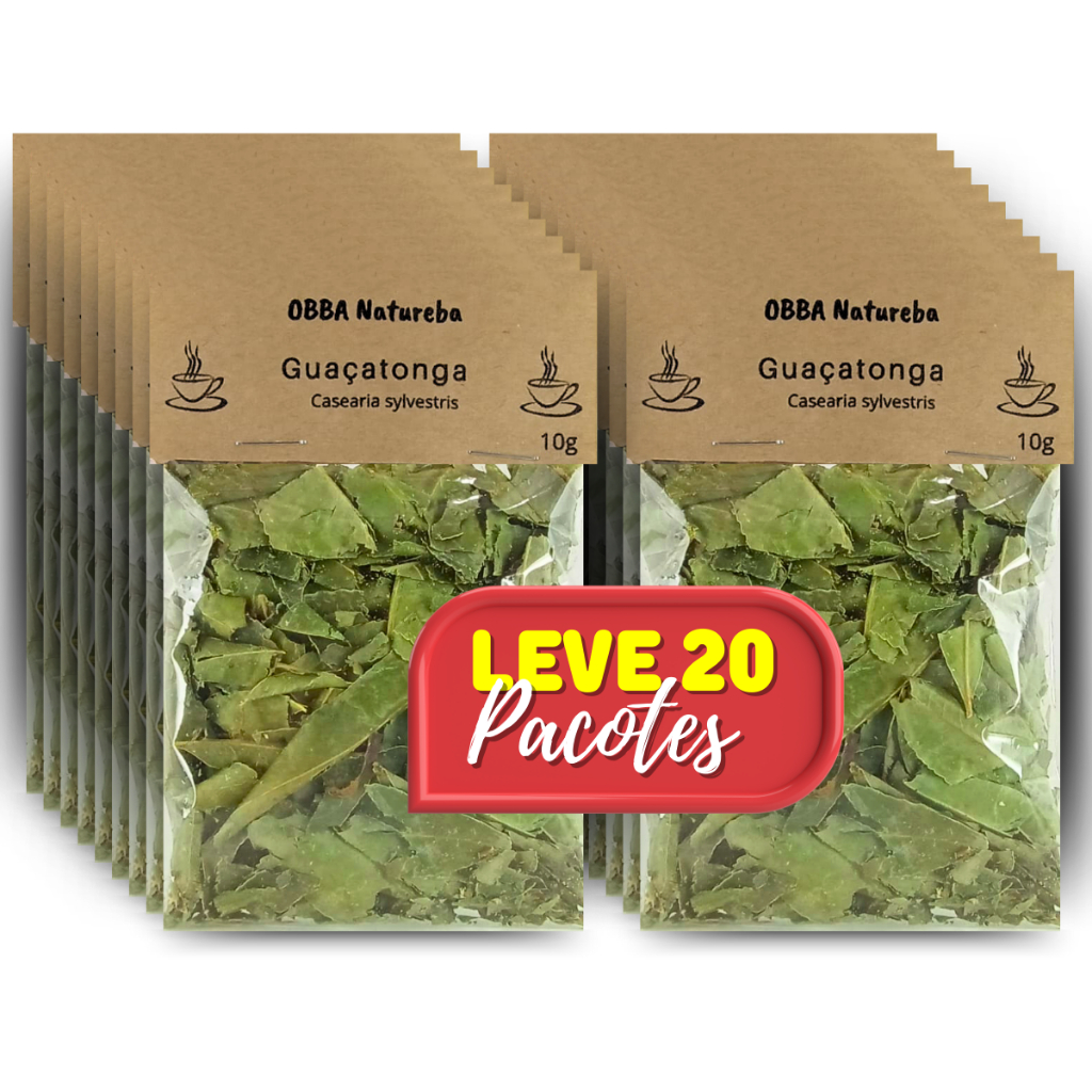 Erva de Guaçatonga Legítimo 100% Puro Qualidade Garantida Ideal para Infusão de Chá – Kit com 20 Pacotes