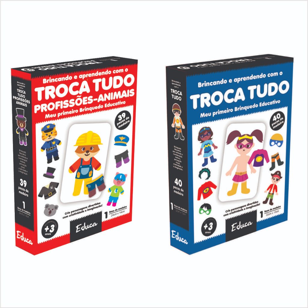 kit 2 Troca tudo Menino Menina e Profissões Animais Educativo Desenhando Pedagógico em MDF Infantil em Oferta na Shopee