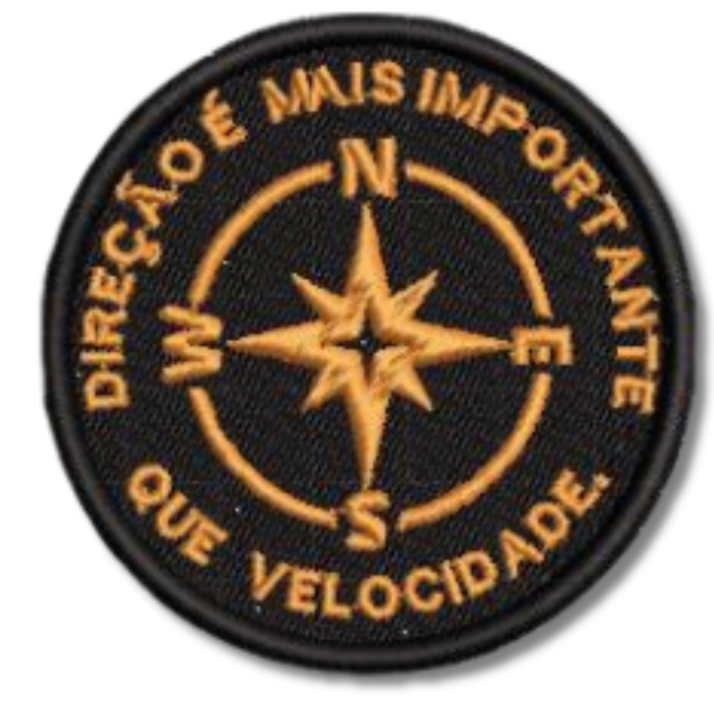 Patch Bordado BÚSSOLA - 6X6cm Ideal para Mochila militar ou mochila de academia Velcro, termocolante ou sem aplique