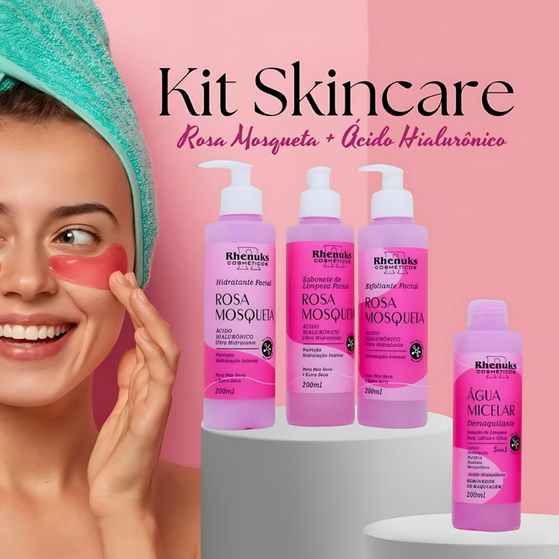 kit Skin Care Tratamento Facial -4 produtos para o rosto