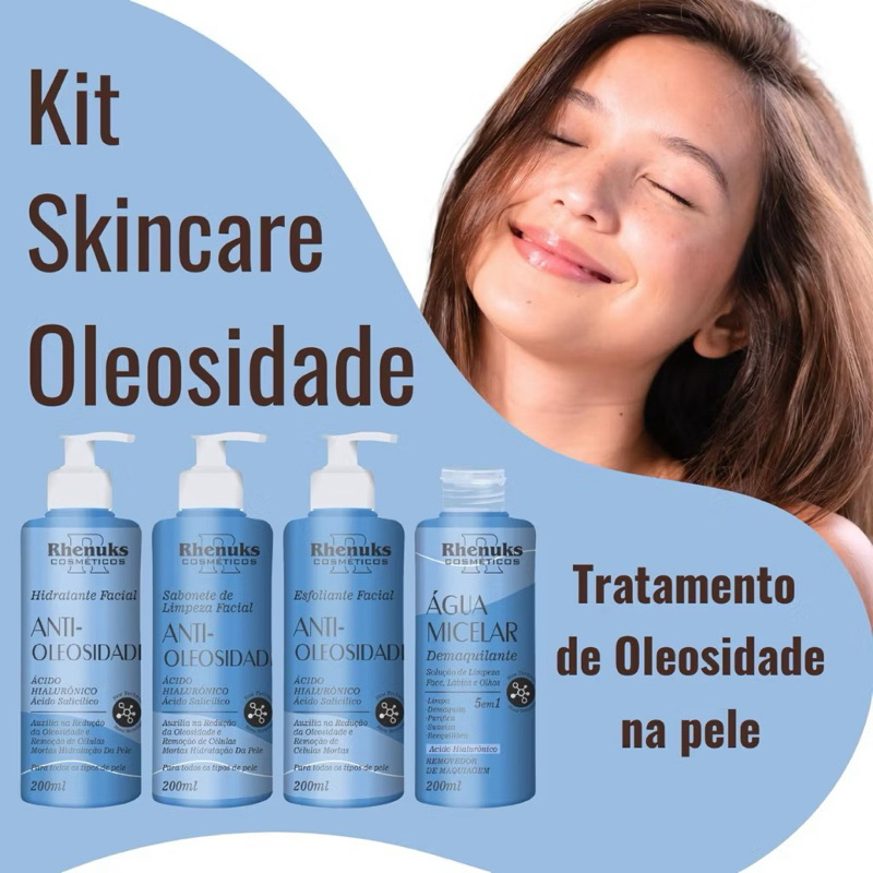 Detalhes do kit Skin Care Tratamento Facial -4 produtos para o rosto