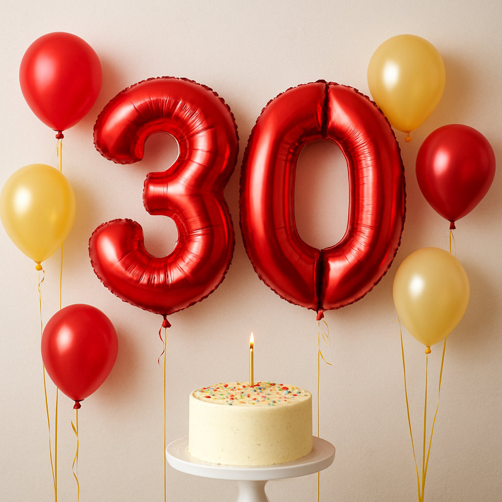 Kit com 2 balões VERMELHO de Numero 80cm / 32" Polegadas metalizados em Oferta na Shopee