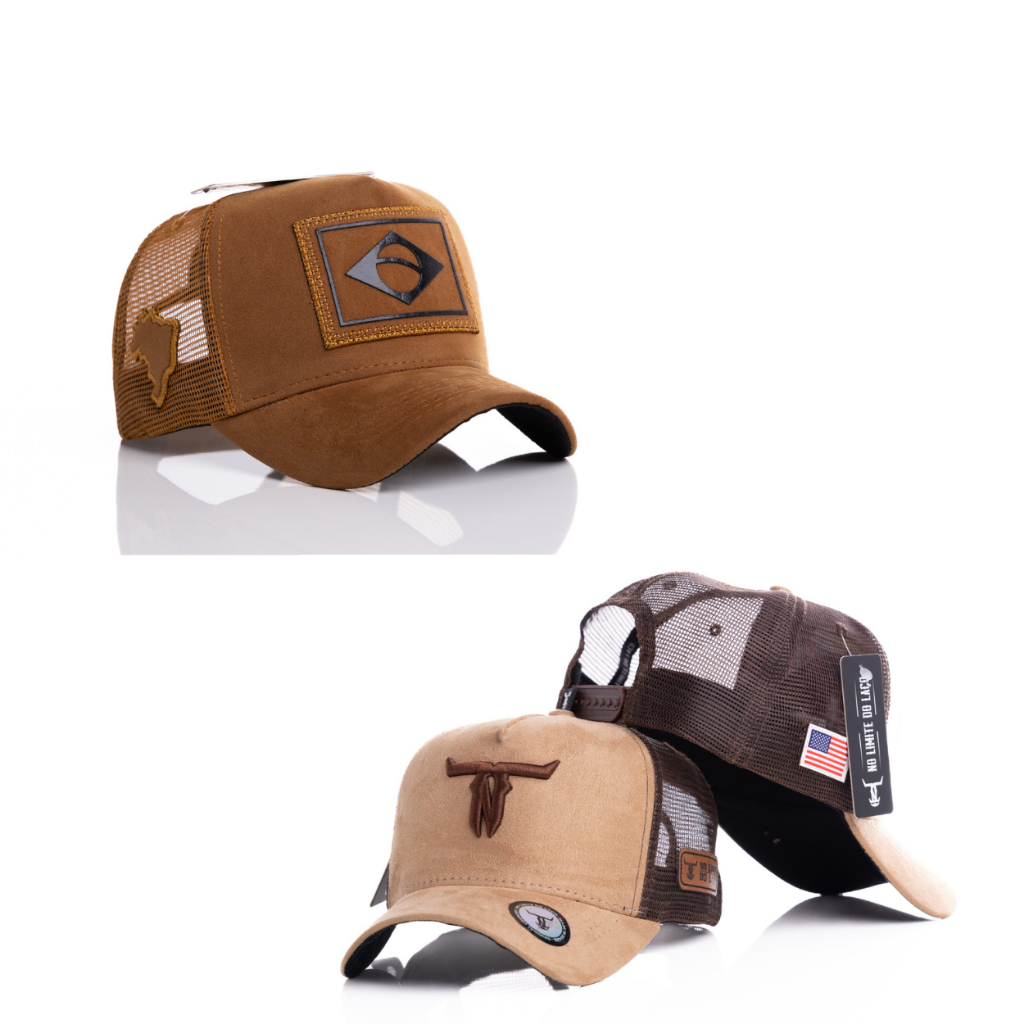 Kit 2 Bonés Country Trucker Americano Tela ORIGINAL No Limite Do Laço em Oferta na Shopee