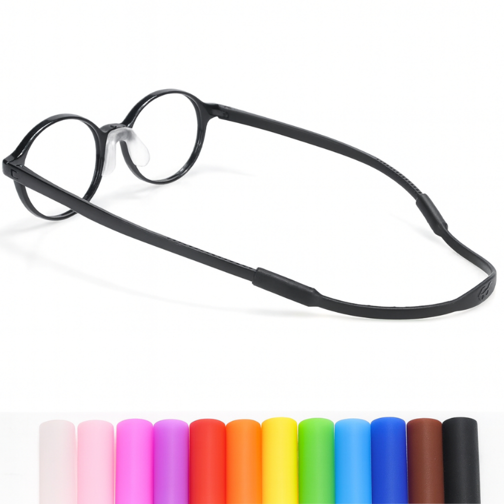 Cordão de silicone para óculos infantil, cordinha para óculos de criança de silicone e elastico