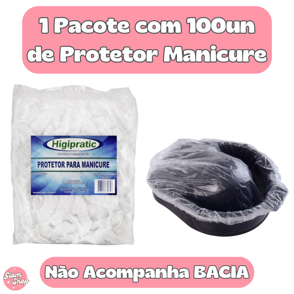 Kit 100 Protetor de bacia MANICURE + 100 Protetor de bacia PEDICURE Descartaveis — imagem 2 de 2
