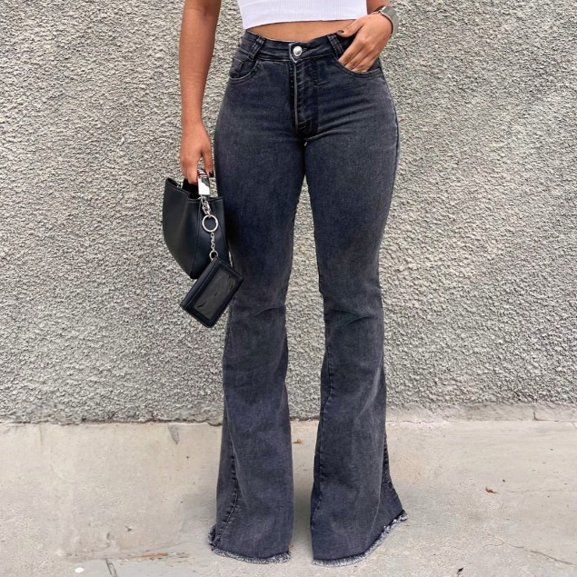 Calça Flare  Calça Jeans Com lycra cintura alto Femininas em Oferta na Shopee