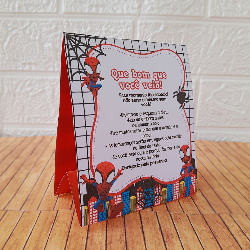 Plaquinhas de mesa  HOMEM ARANHA - Centro de mesa Lembrancinha de festa infantil