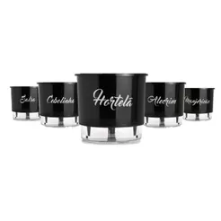 Kit 5 Vaso Autoirrigavel Cachepo Tempero Cultivo Cebolinha Salsa Alecrim Hortelã Manjericão nº03 Gourmet Auto Irrigável