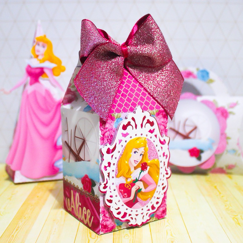 kit caixinha personalizada lembrancinha a bela adormecida