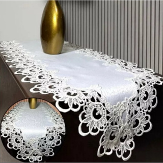 Trilho de Mesa com Renda Guipir 45cm a 2.20m Caminho Luxo Decorativo em Oferta na Shopee