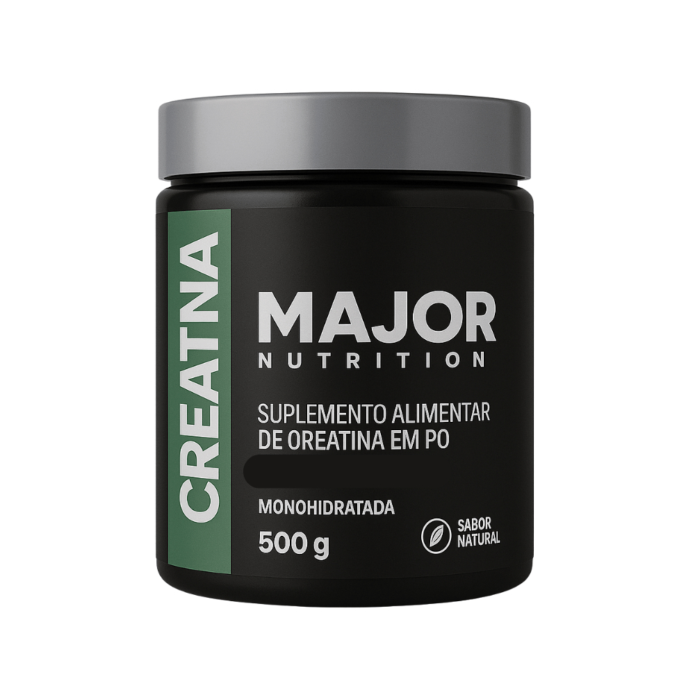Creatina Monohidratada Importada 100% Pura em Pó 300g – Major Nutrition | Força, Energia e Ganho Muscular 500g