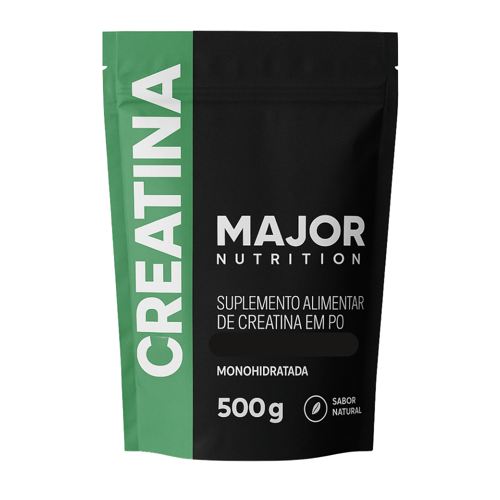 Creatina Monohidratada Importada 100% Pura em Pó 500g Major Nutrition | Força, Energia e Ganho Muscular