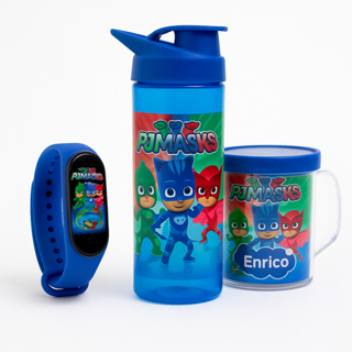 Presente Pj Mask - Garrafa Copo e Relógio Digital + Nome Personalizado PRESENTE ANIVERSÁRIO ESCOLA em Oferta na Shopee