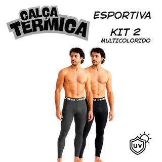 Calça Segunda Pele Multicolorida 2 Unidades | Térmica e Confortável uso em atividades físicas / caminhadas / corridas