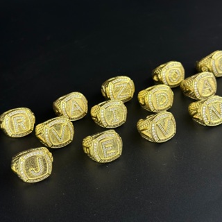 Dedeira Letra Inicial Nome Moeda Antiga Ajustável no Dedo Anel Alfabeto Masculino Idêntico Ouro 18k em Oferta na Shopee