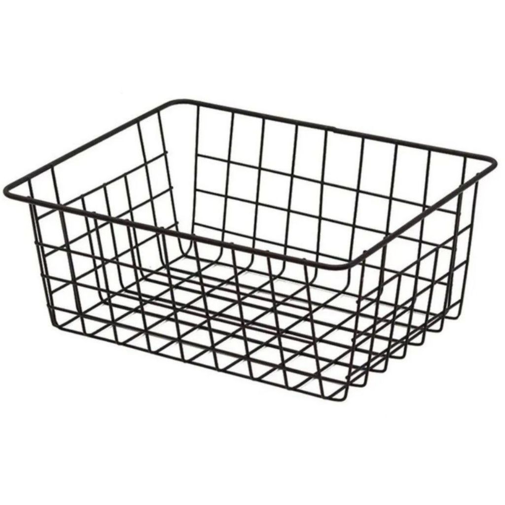 Cesto Aramado Fruteira Organização Cozinha Preto Organizador Fruta Mesa Multiuso Caixa Metal Gaveta