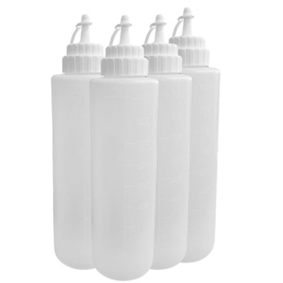 Kit 4 Bisnagas Grandes 1 Litro Para Molhos Vinagre Azeite Cremes Cobertura em Oferta na Shopee