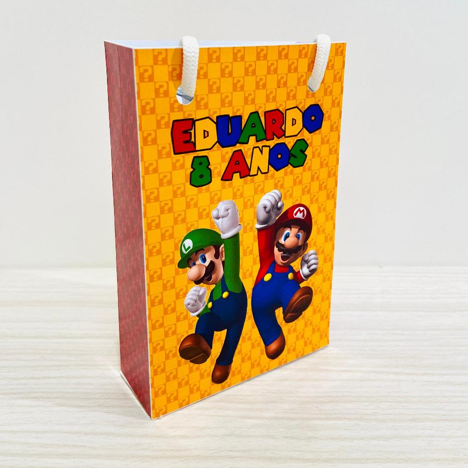 SACOLINHA P PERSONALIZADA SUPER MARIO BROS / LEMBRANCINHA MARIO BROS / ANIVERSÁRIO SUPER MARIO BROS / FESTA MARIO BROS