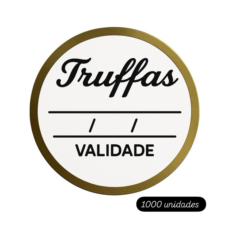 1000 un ETIQUETAS TRUFAS DATA DE VALIDADE REDONDAS