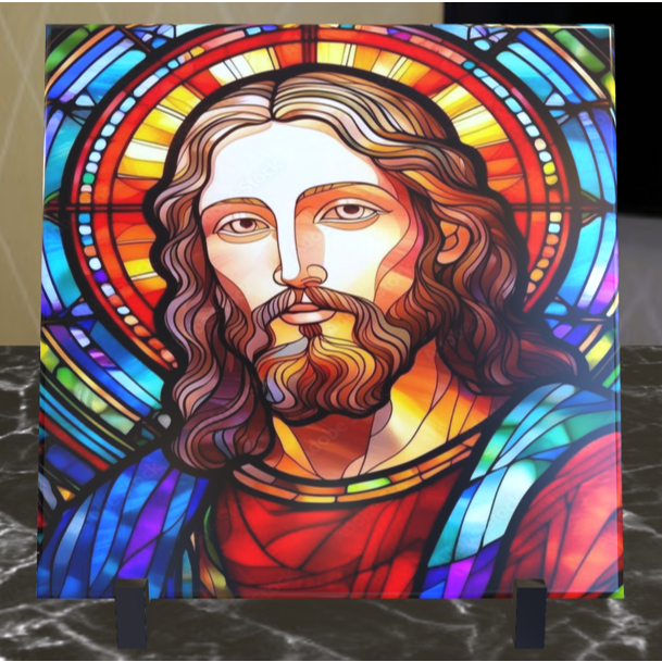 KIT - CANECA E QUADRO EM AZULEJO 20 X 20 - JESUS CRISTO - BIBLIA - SAGRADO CORAÇÃO DE CRISTO - YESHUA - IGREJA