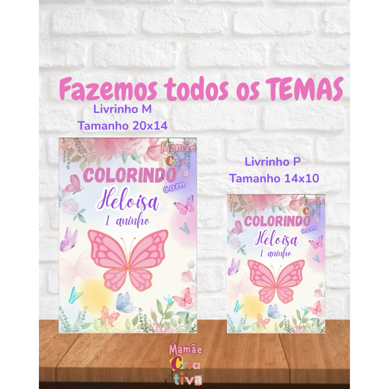 Livrinhos de colorir personalizado lembrancinha de aniversario Jardim encantado borboletas -Qualquer tema