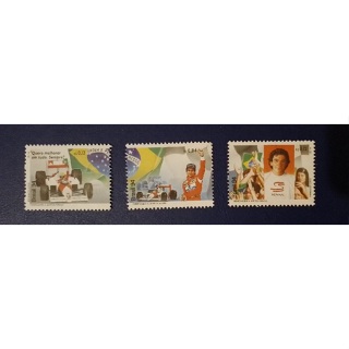 Série com 3 selos de carta carimbados do Ayrton Senna - ano 1994  - filatelia - Cat. RHMC1921-1923 em Oferta na Shopee