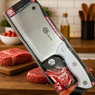 Faca Facão Cutelo Afiado Chef Açougueiro Cozinha Churrasco Corta Carnes Ossos Profissional Aço Inox em Oferta na Shopee