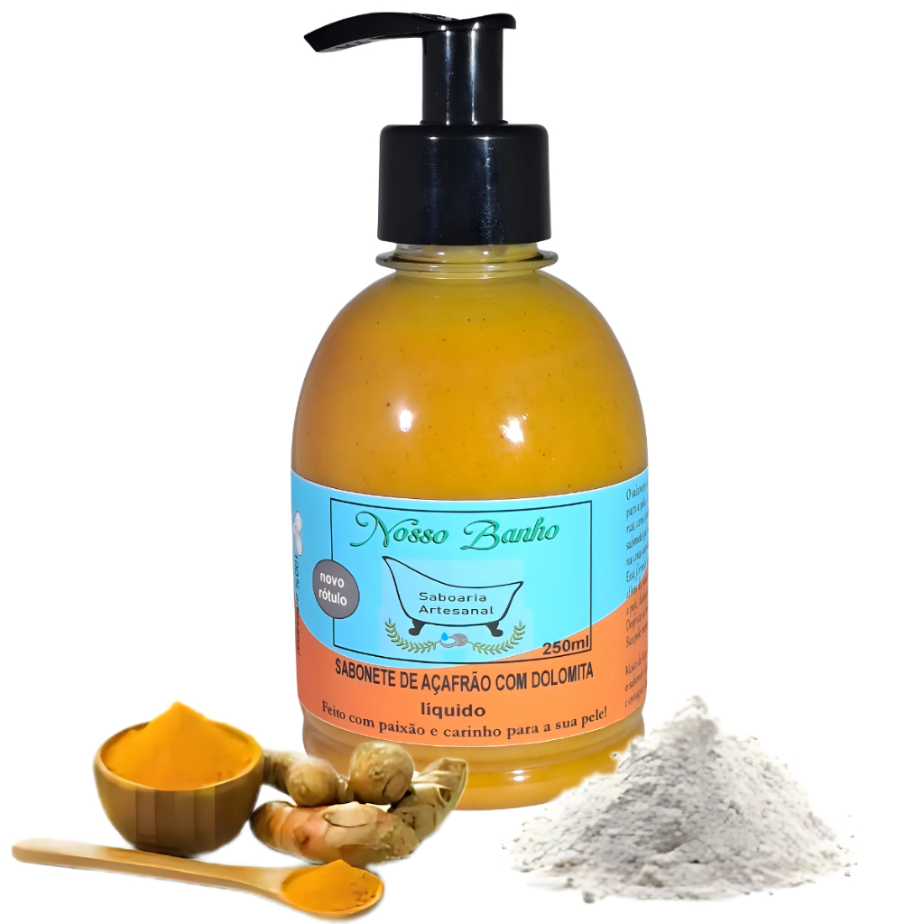 Sabonete Líquido Açafrão com Dolomita Depila Clareia Hidrata em Oferta na Shopee