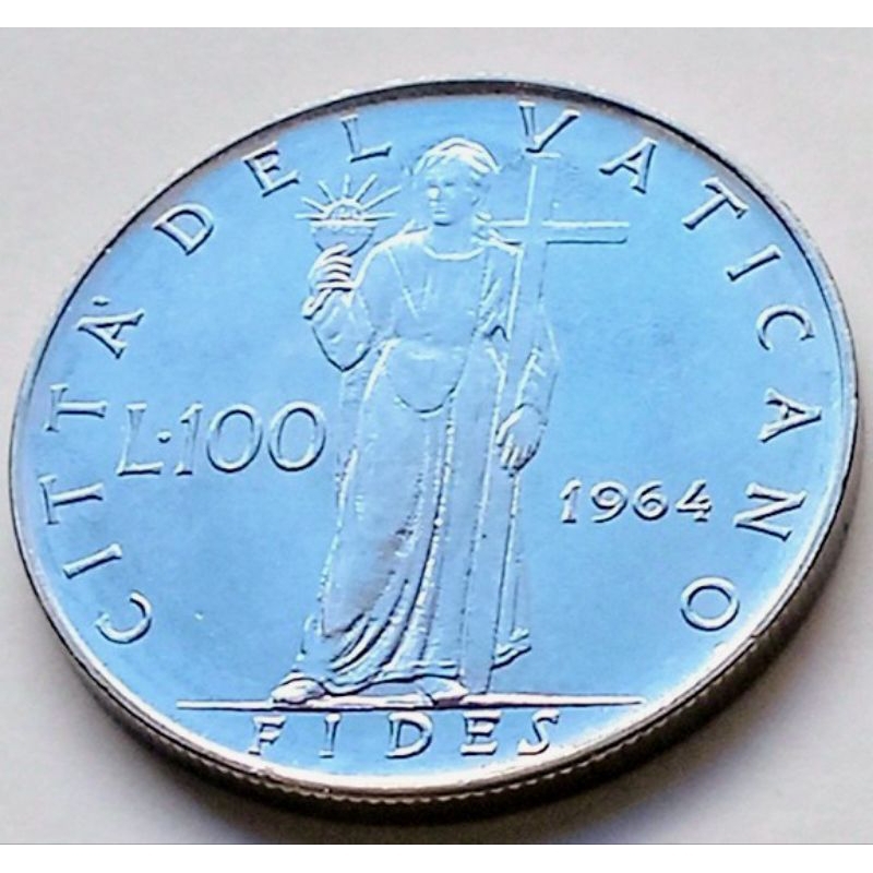 Moeda do Vaticano - Paulo VI - 100 Liras - Anos disponíveis 1963,1964, 1965 - FC- envie pelo chat o ano desejado