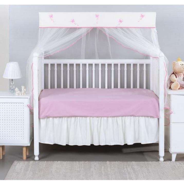 Mosquiteiro Avulso Para Berço Americano Menina BORBOLETAS Diversas - Bando Bordado + Tule Delicado