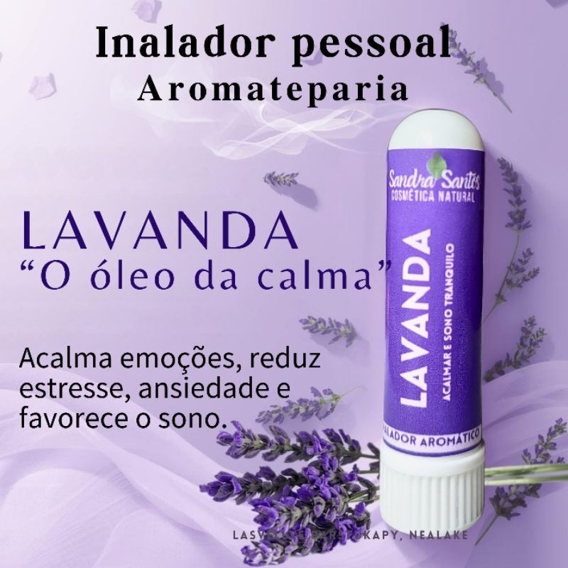 Inalador Pessoal LAVANDA - Calmante e natural (Adulto & Infantil) Aromateparia