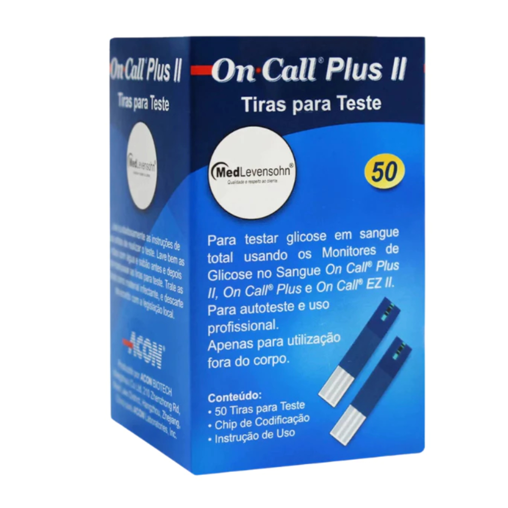 Tiras de Glicose On Call Plus II – Caixa com 50 Tiras