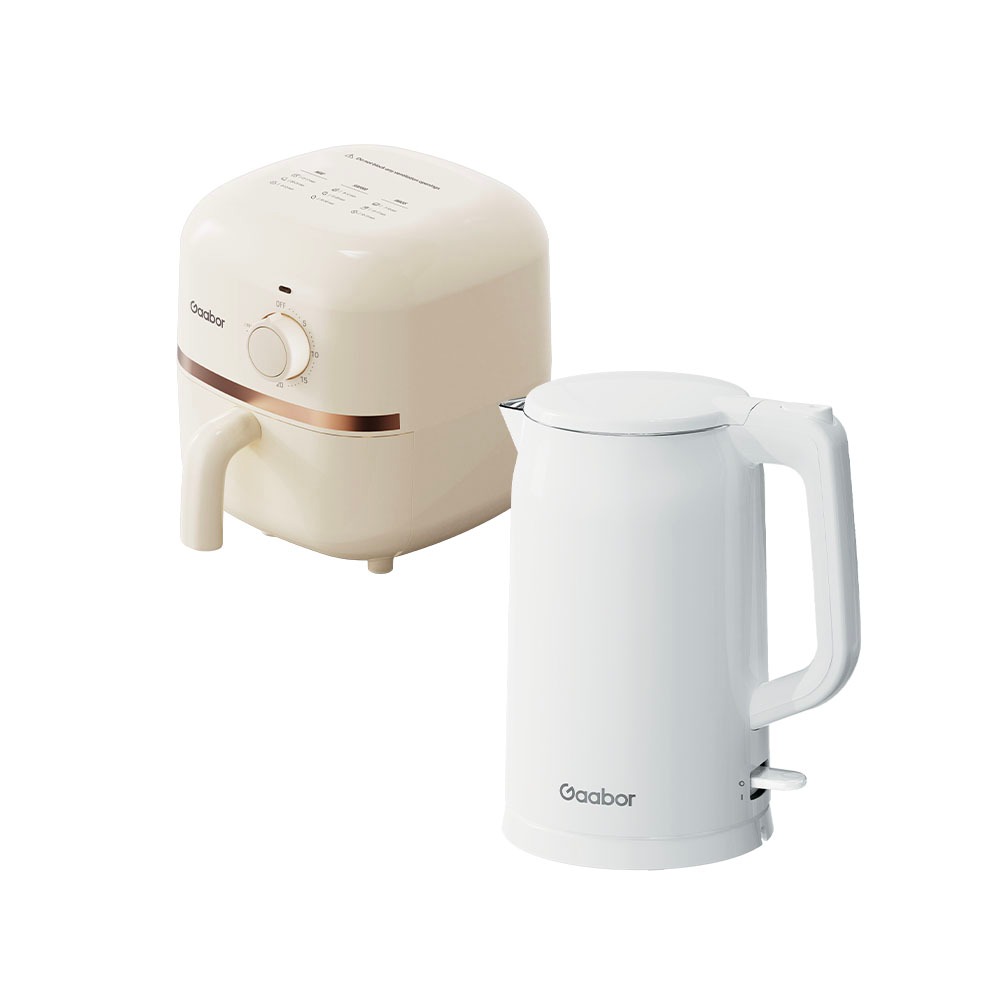 [Venda em conjunto] Gaabor Air Fryer 1,4L AF20M + Chaleira Elétrica 1,7L EK20M com Regulação Constante