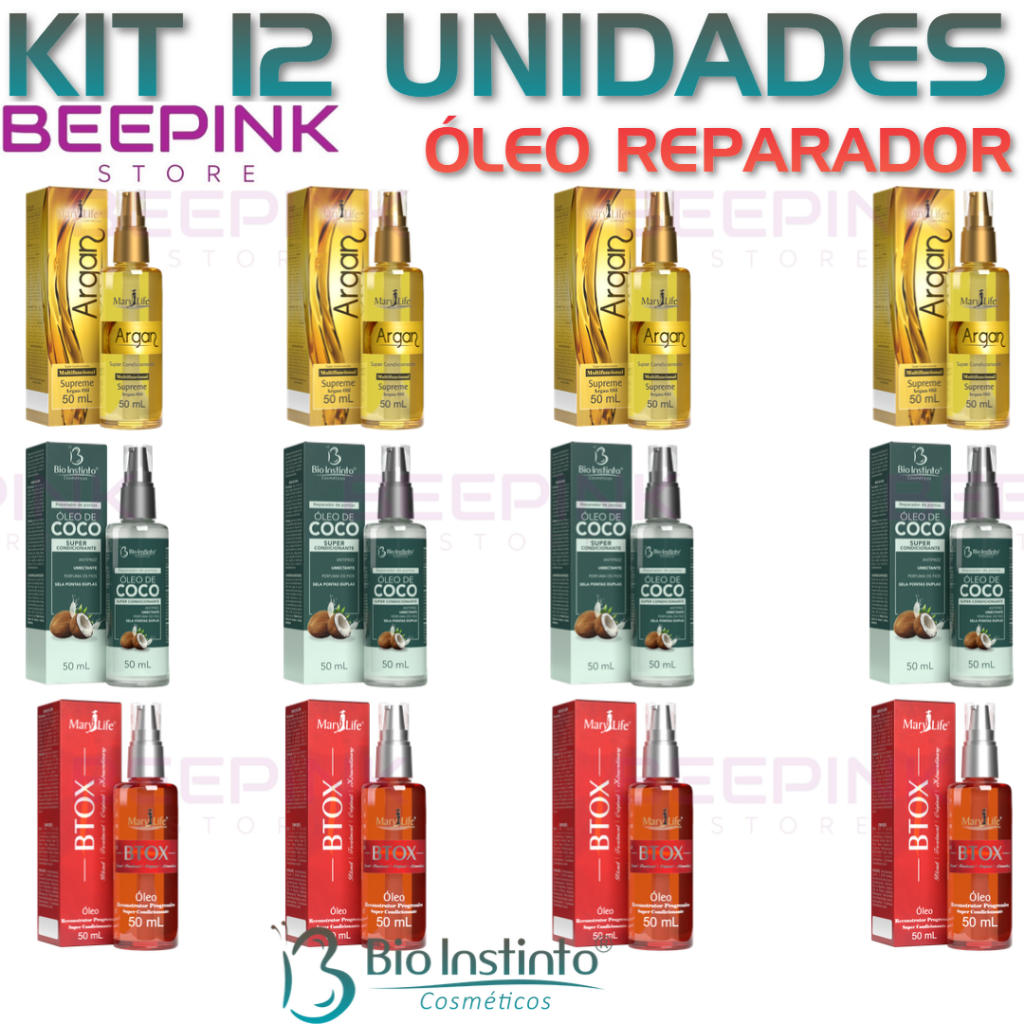 🔥 SUPER KIT 12 UNIDADES – ÓLEOS REPARADORES 50 🔥 em Oferta na Shopee