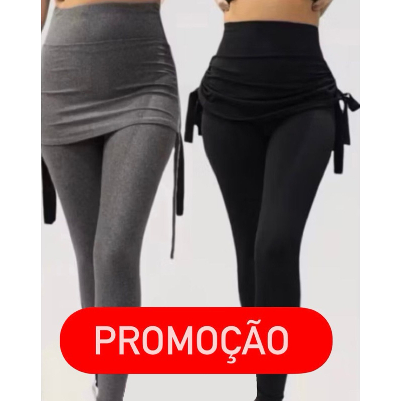 kit 2 Calça legging academia suplex saia tapa bumbum