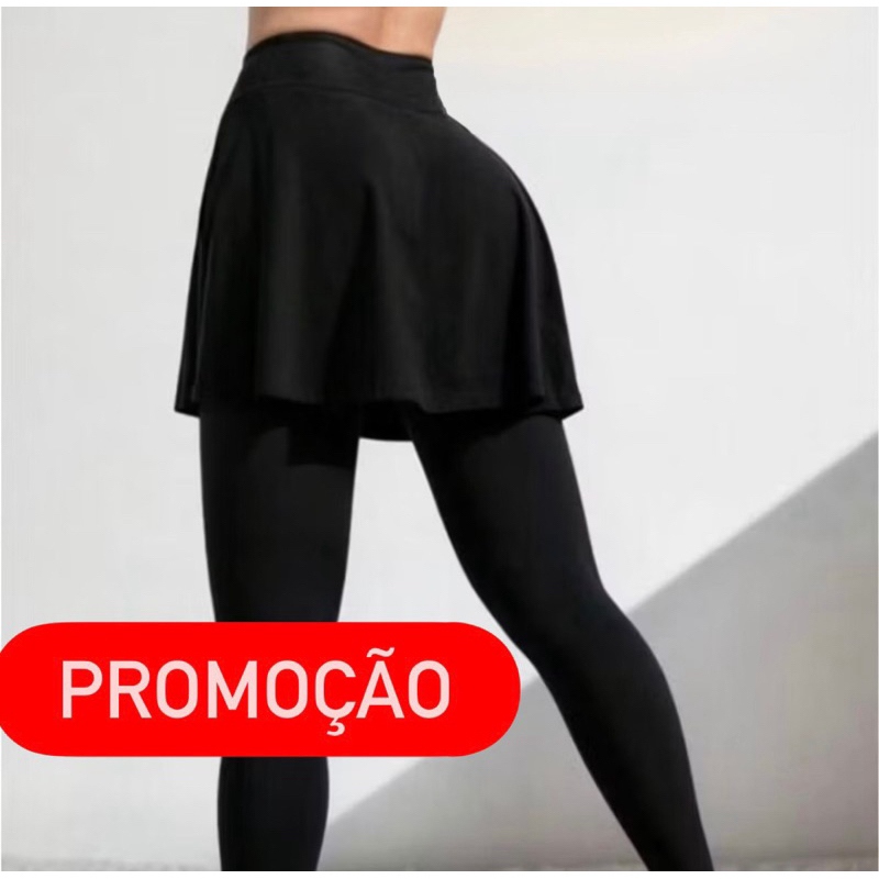 Calça Legging Saia Babado Evangelica Tapa Bumbum Fitness Academia Suplex Treino
