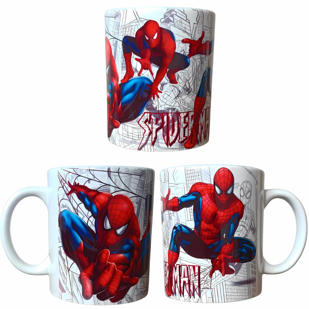 Caneca Personalizada Homem Aranha Porcelana Premium Café Chocolate 325ml Dia das Crianças — imagem 2 de 2