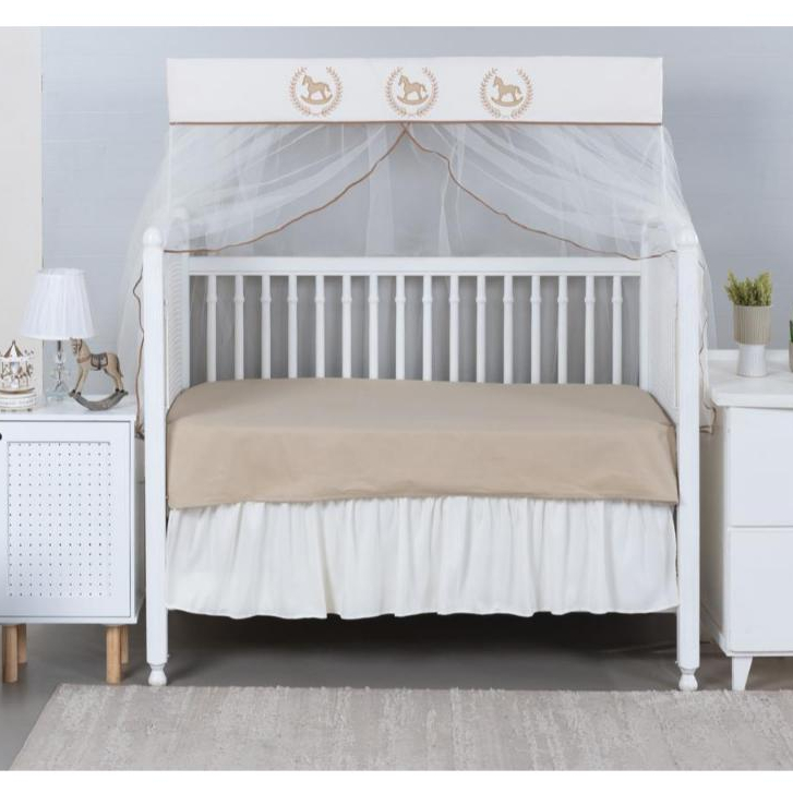 Mosquiteiro Avulso Para Berço Americano Menino CAVALINHO Diversos - Bando Bordado + Tule Delicado